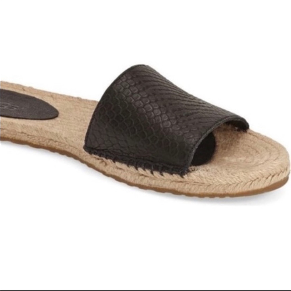 UGG Espadrilles Slides Black Snakeskin Size 8